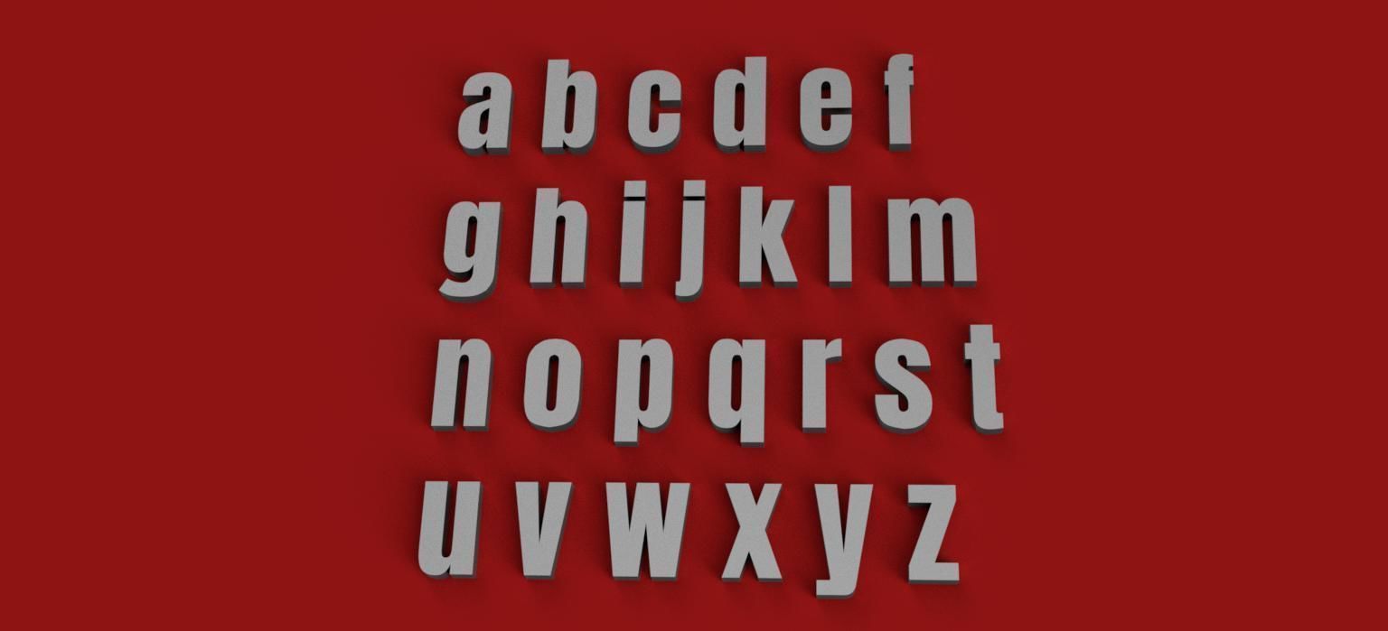 ANTON uppercase and lowercase 3D Letters STL FILE 3D print model_9