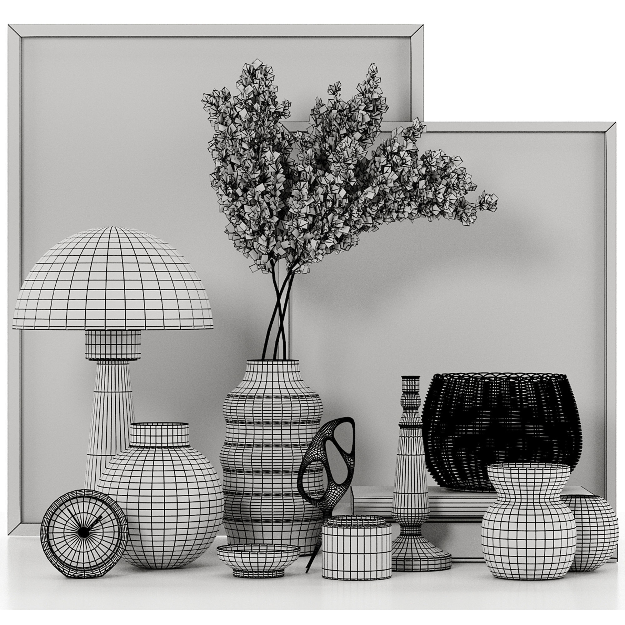 Decorative Set 8 shabby chic home decor 3D model_5