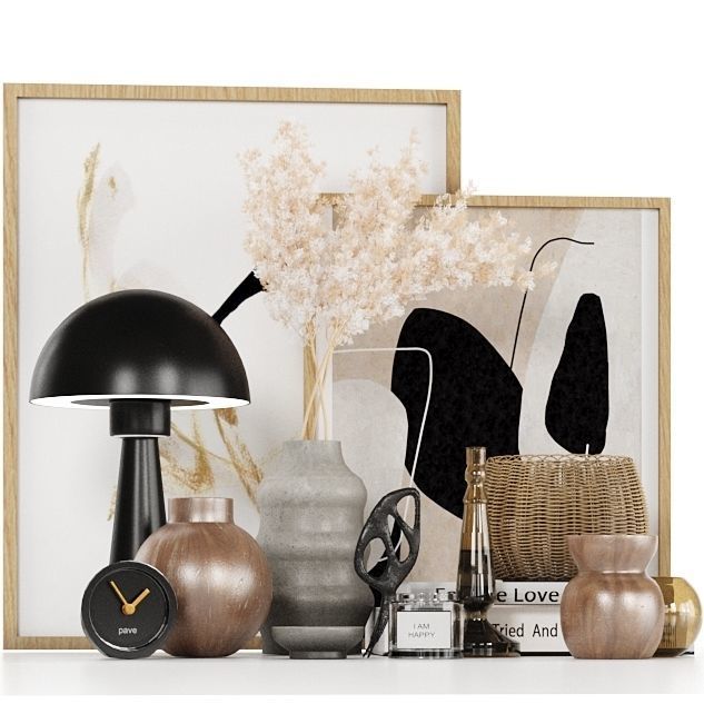 Decorative Set 8 shabby chic home decor 3D model_1