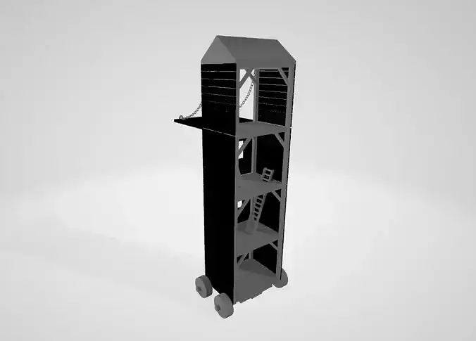 Siege Tower Low-poly 3D model