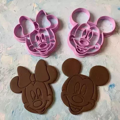 Minnie Mouse and Micky Mouse Cookie Cutter 3D print model  3D print model
