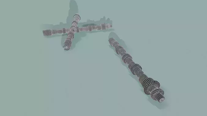 3D Scan Camshaft Low-poly 3D model 2