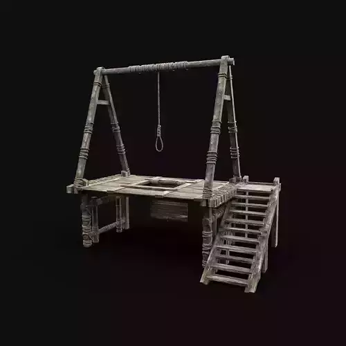GALLOWS HANGING EXECUTION TORTURE TORMENT DEATH CONSTRUCTION Low-poly 3D model