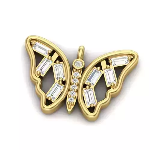 Butterfly Baguette Pendant