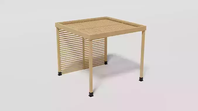 Wooden Garden Pergola 3 Low-poly 3D model