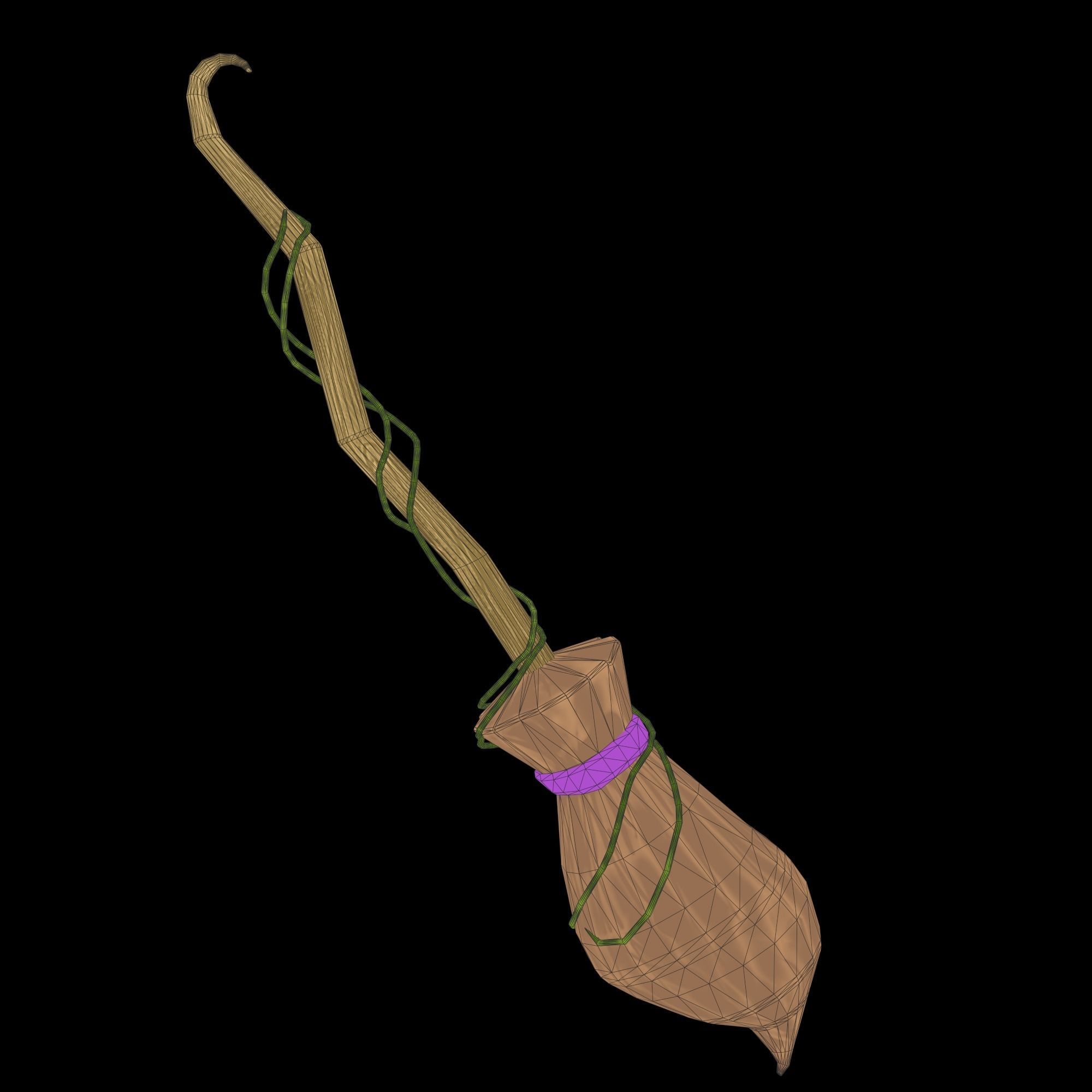 Low-poly 3D model of Stylized WitchBroom Low-poly 3D model_12