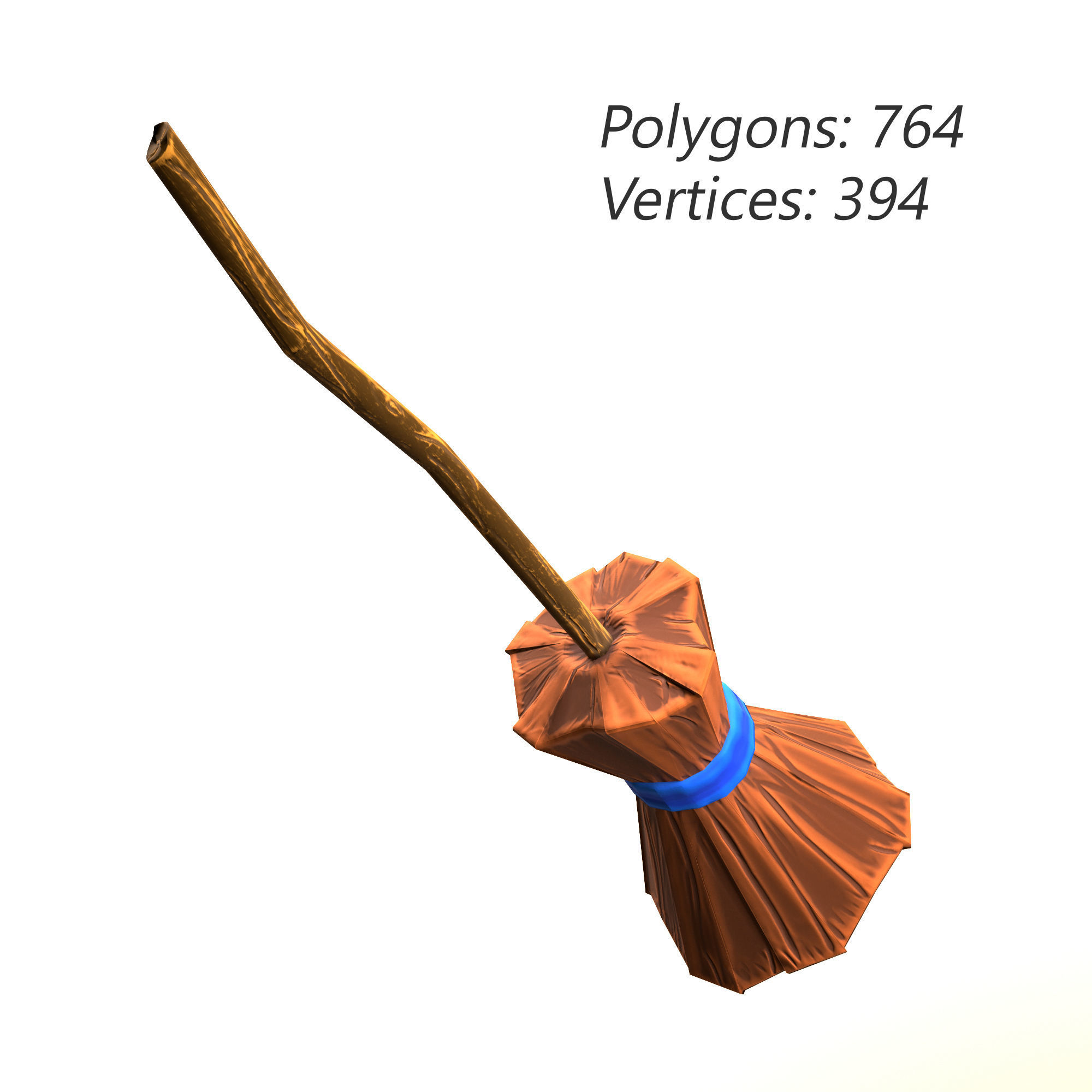 Low-poly 3D model of Stylized WitchBroom Low-poly 3D model_2