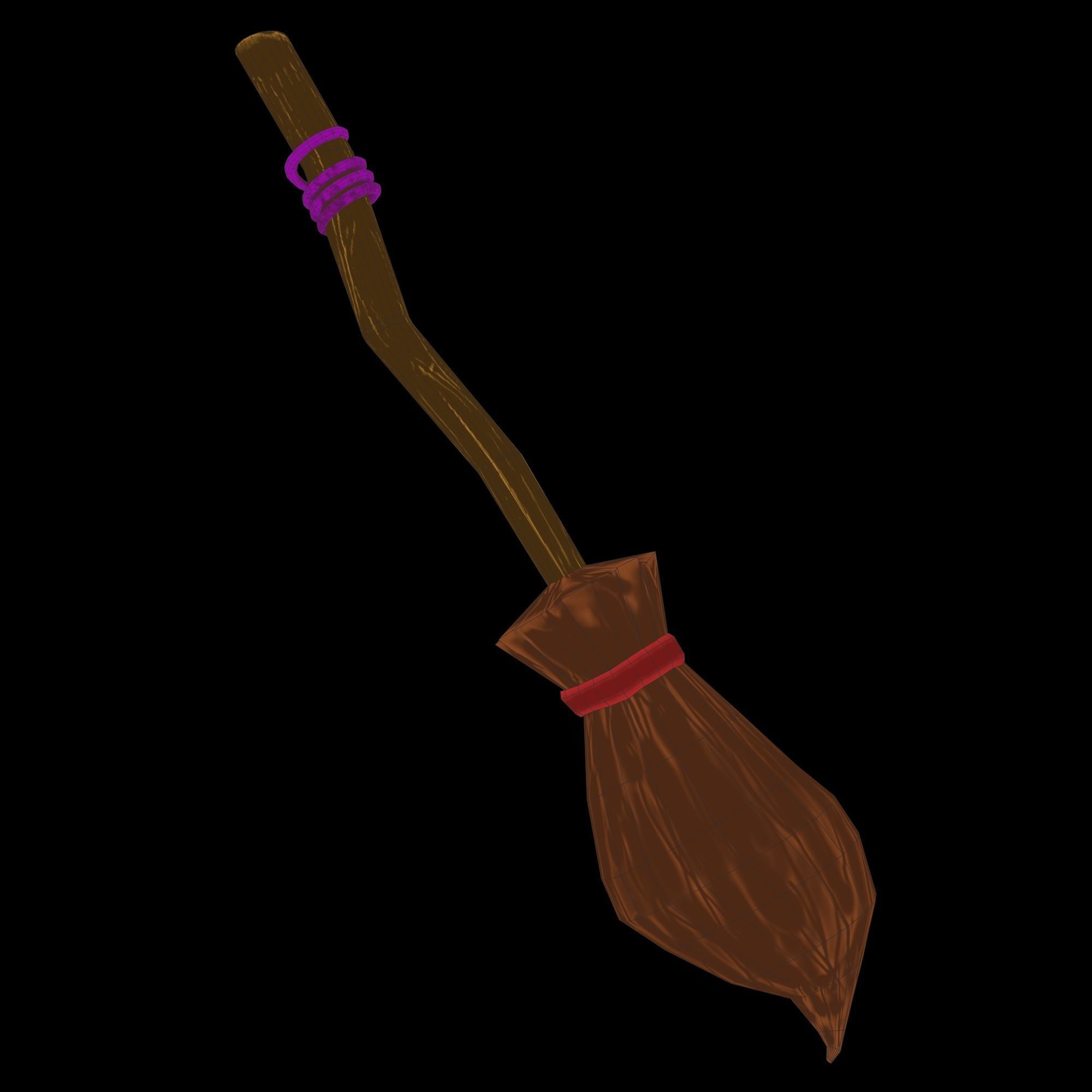 Low-poly 3D model of Stylized WitchBroom Low-poly 3D model_10