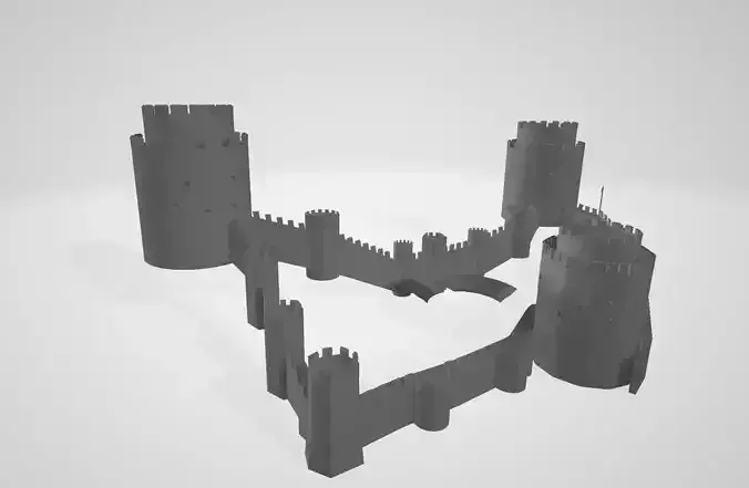 Castle Walls With Castle Guard Towers