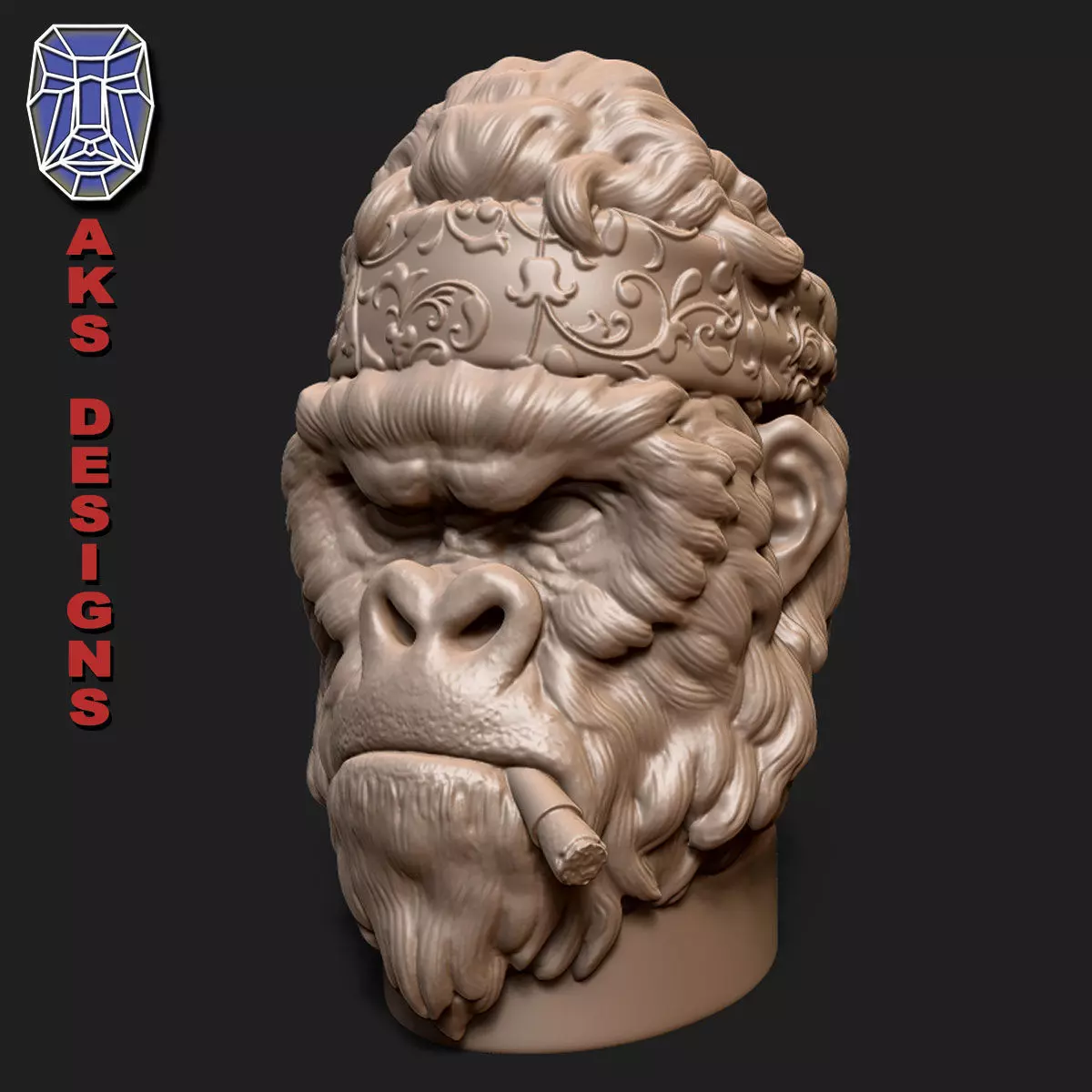 Gangster Gorilla version 1 Penholder 3D print model_0