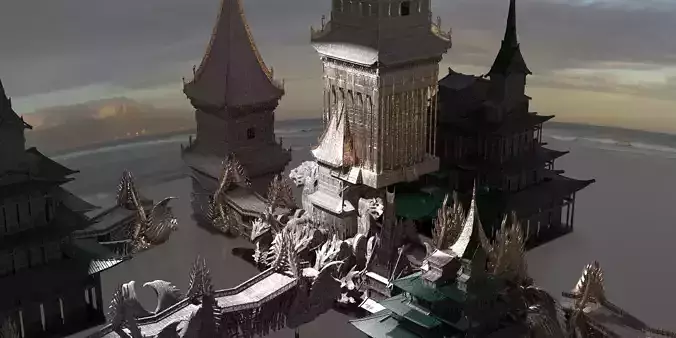 Golden Triangle Temples Ornate Kitbash