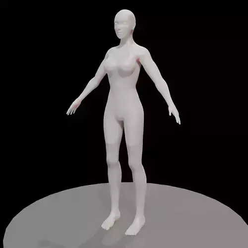 Female base mid poly  high poly 3D model