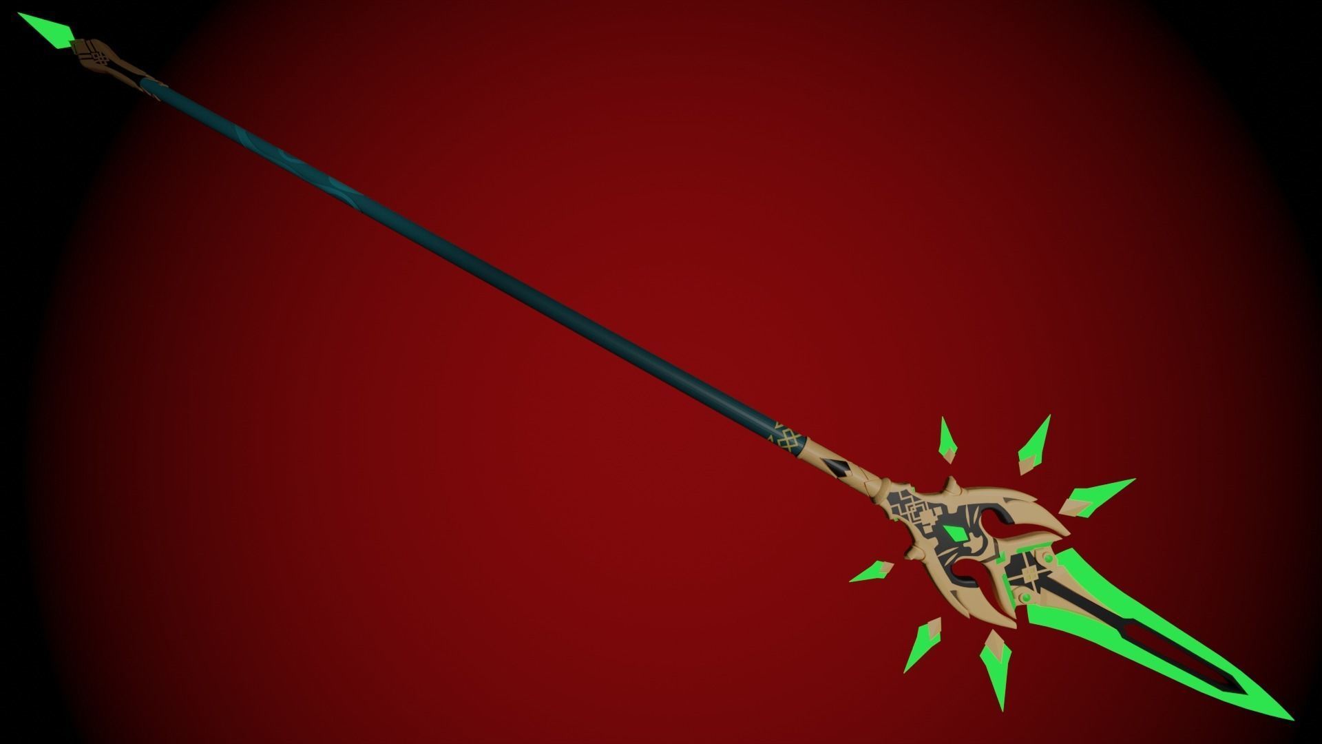 Primordial Jade WingedSpear Genshin Impact 3D model 3D printable