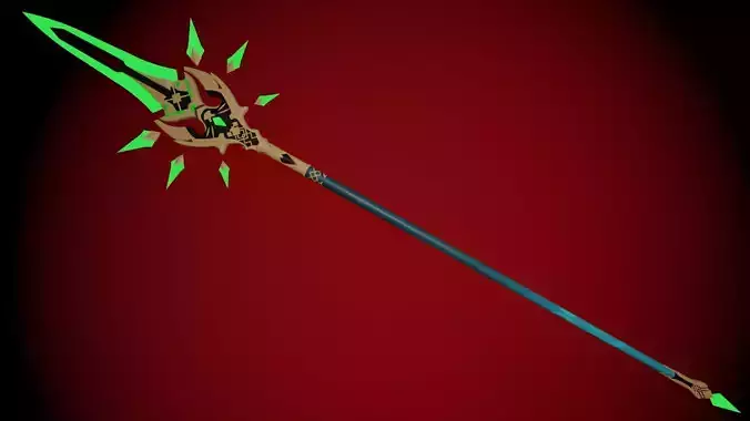 Primordial Jade Winged-Spear Genshin Impact 3D print model