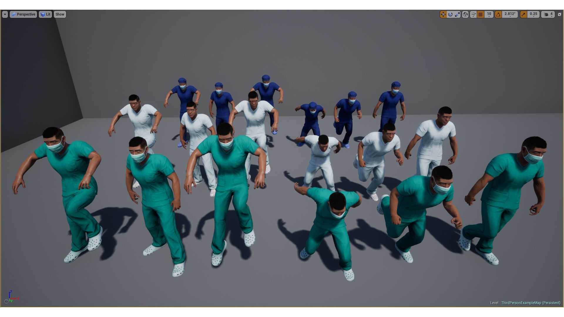 Medic two men in scrub suits Low-poly 3D model_13