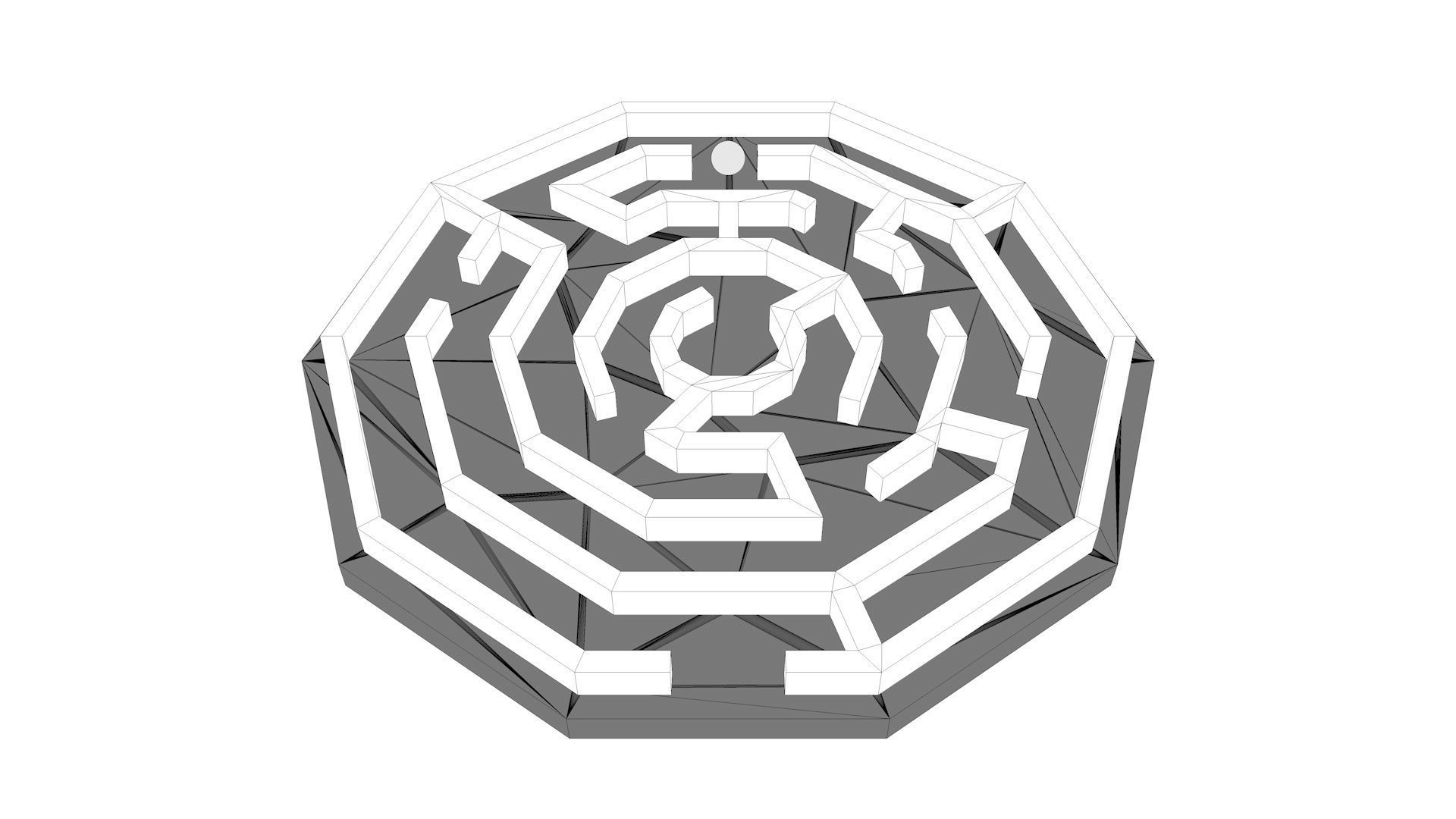 Hexagonal Maze 3D print model_9