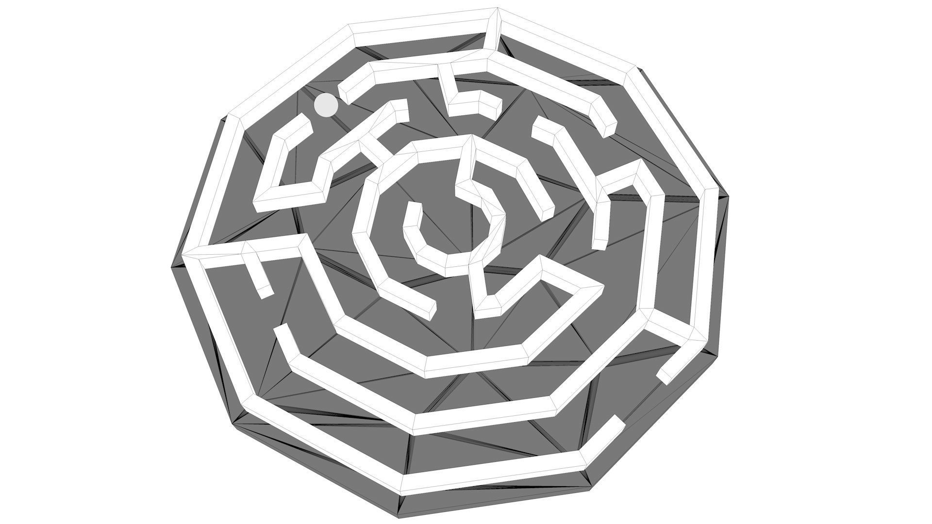 Hexagonal Maze 3D print model_8
