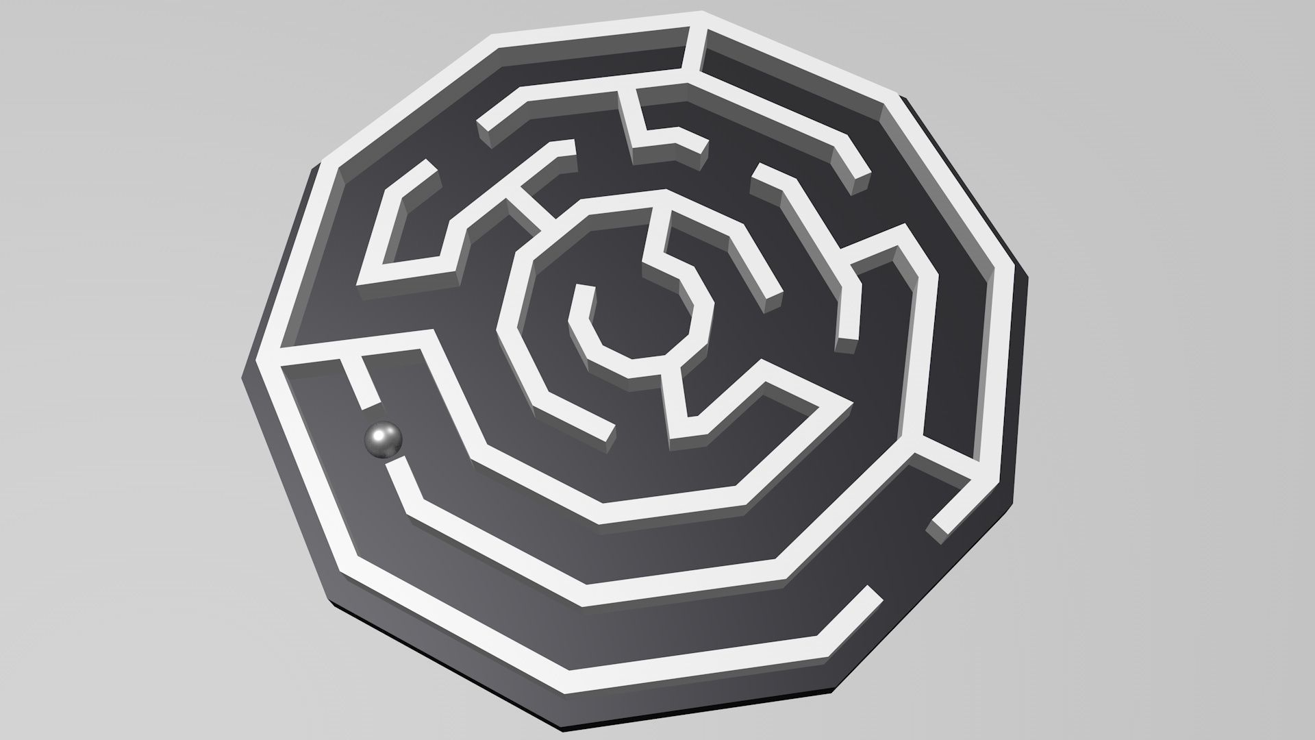 Hexagonal Maze 3D print model_5