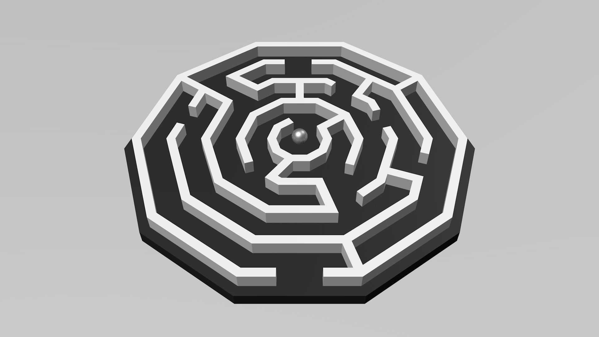 Hexagonal Maze 3D print model_3