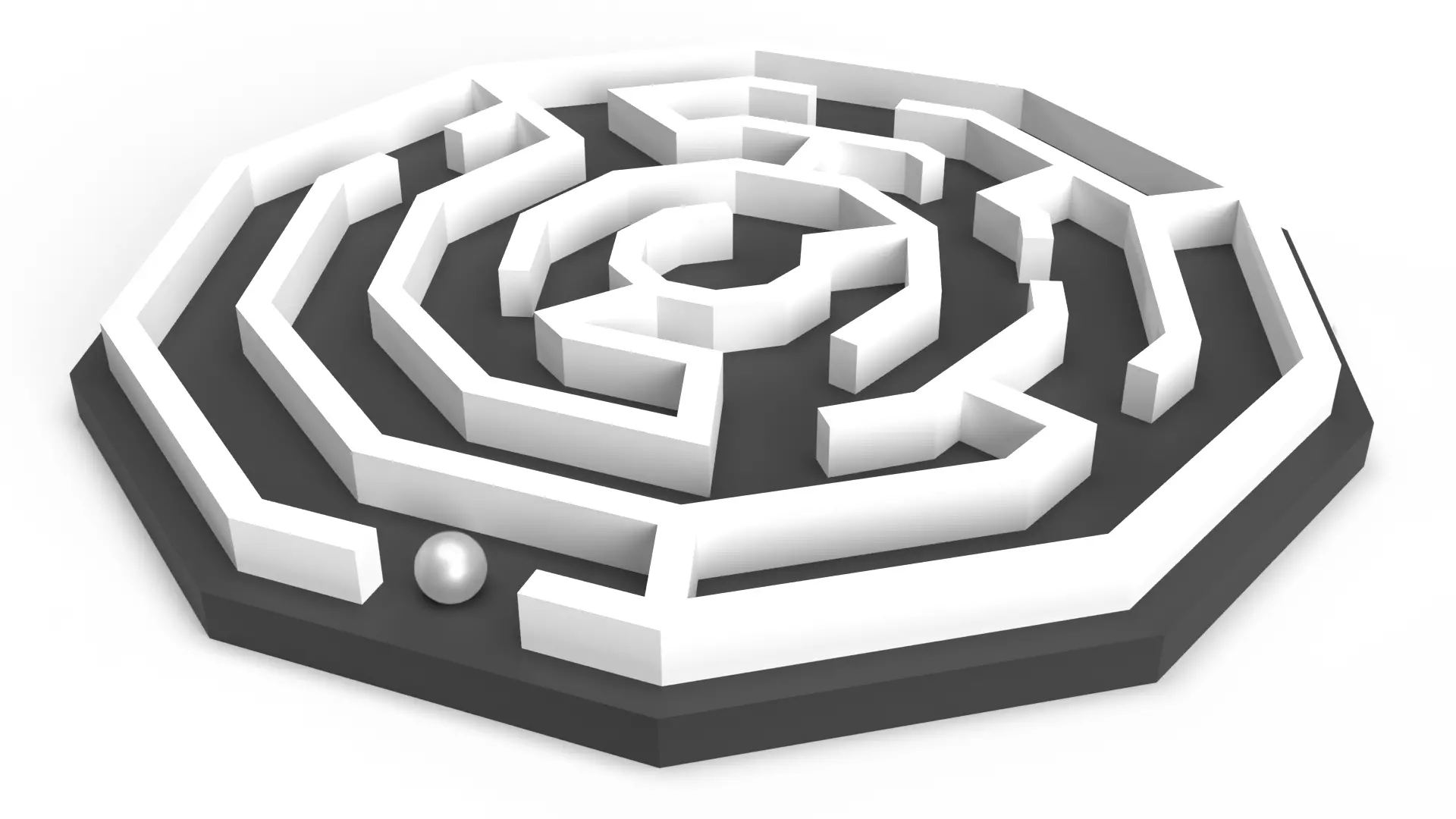 Hexagonal Maze 3D print model_0