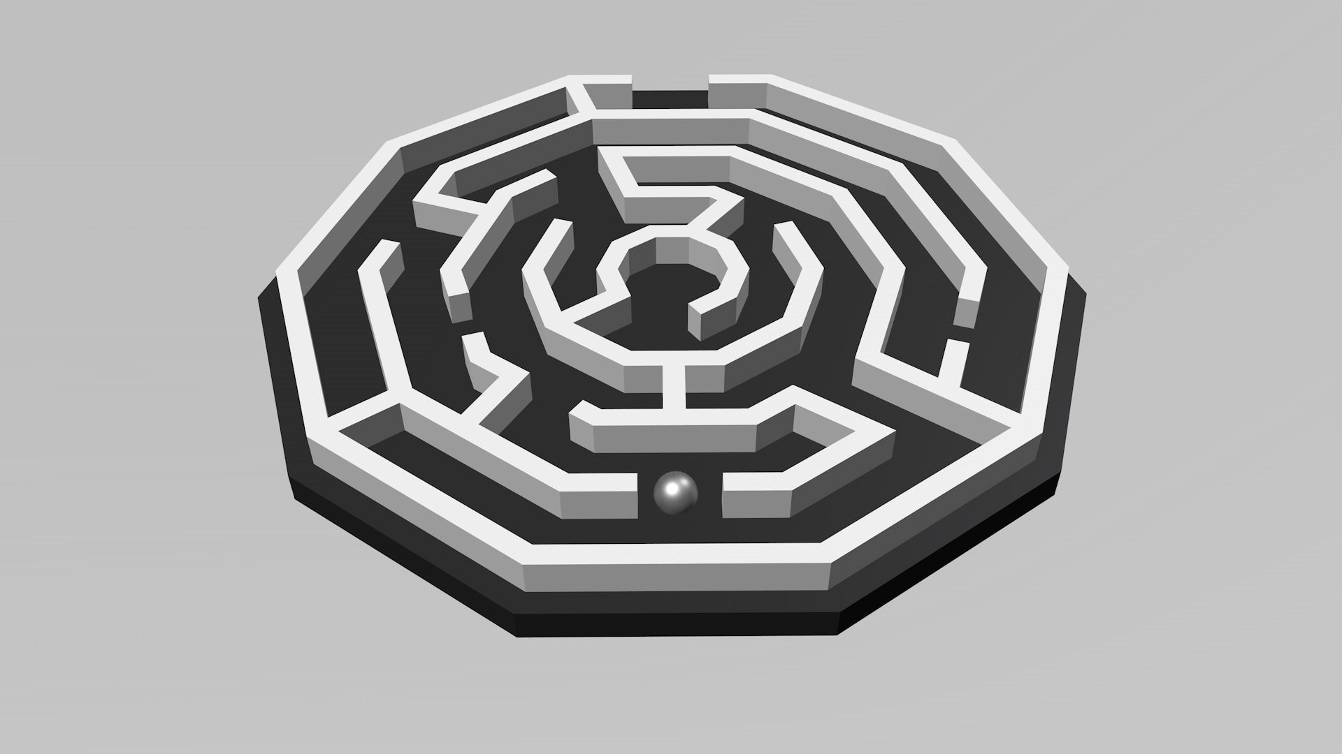 Hexagonal Maze 3D print model_6