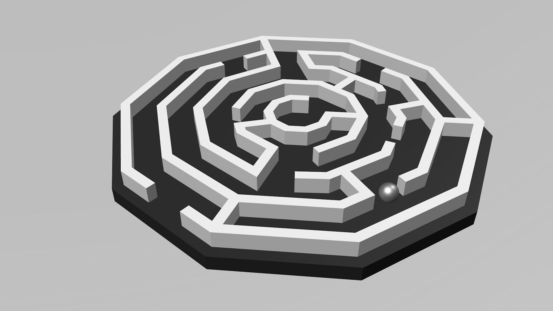 Hexagonal Maze 3D print model_4