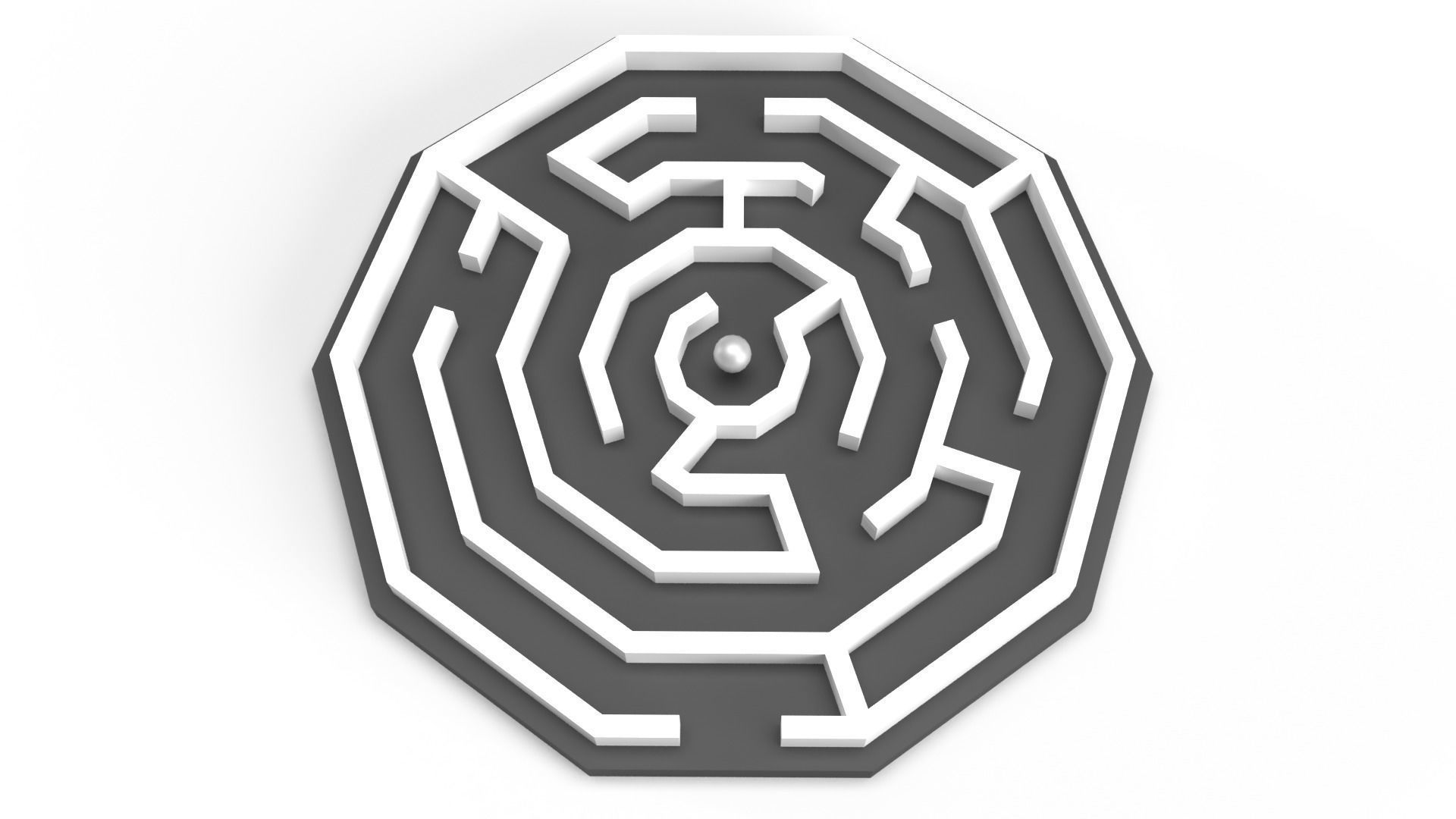 Hexagonal Maze 3D print model_1