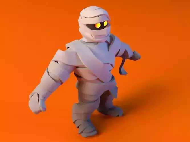 Cartoon Fitness Mummy Not Rigged 3D model