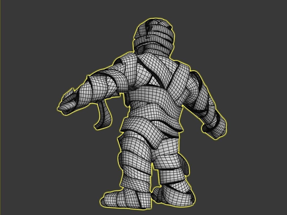 Cartoon Fitness Mummy Not Rigged 3D model_7