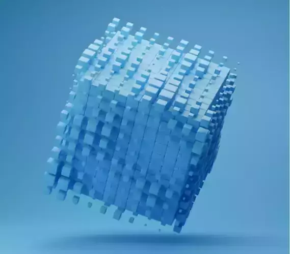 Geometry Nodes Cube Low-poly 3D model