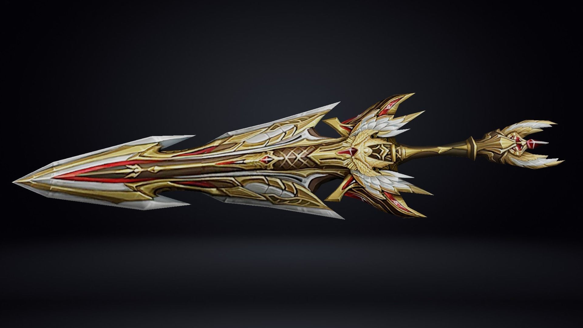 Futuristic Sword Low-poly 3D model_1
