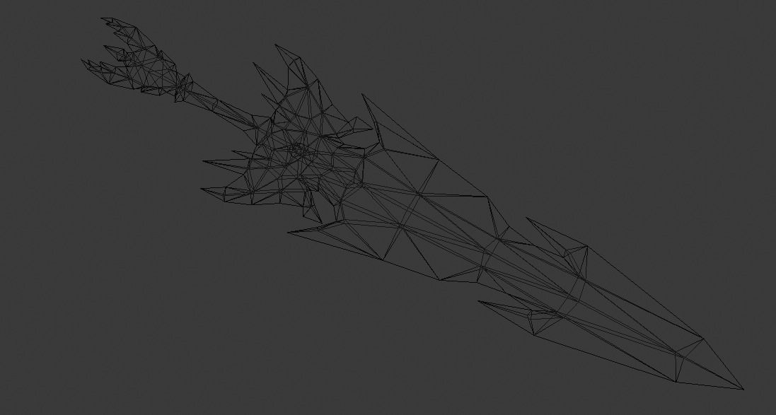Futuristic Sword Low-poly 3D model_9