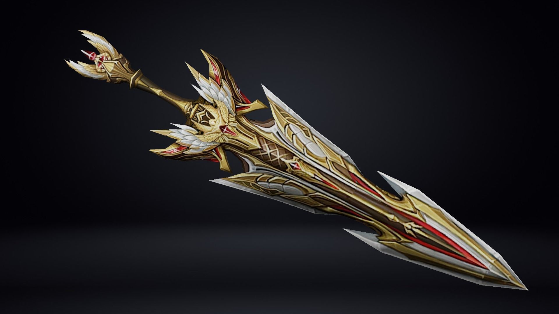 Futuristic Sword Low-poly 3D model_13