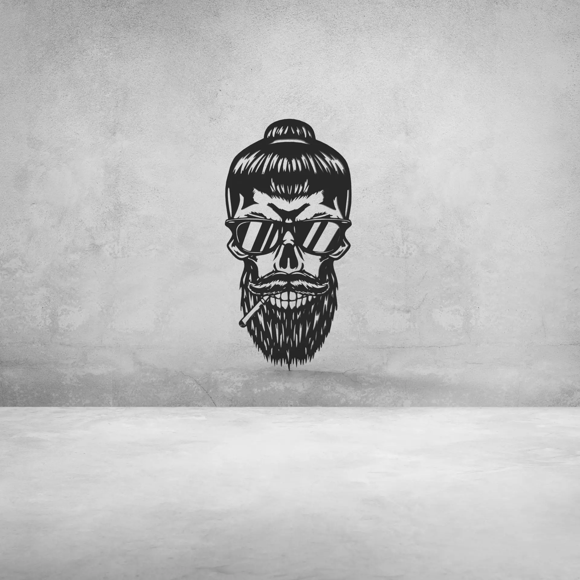 SMOKING SKELETON 3D ART FRAME 3D print model_0