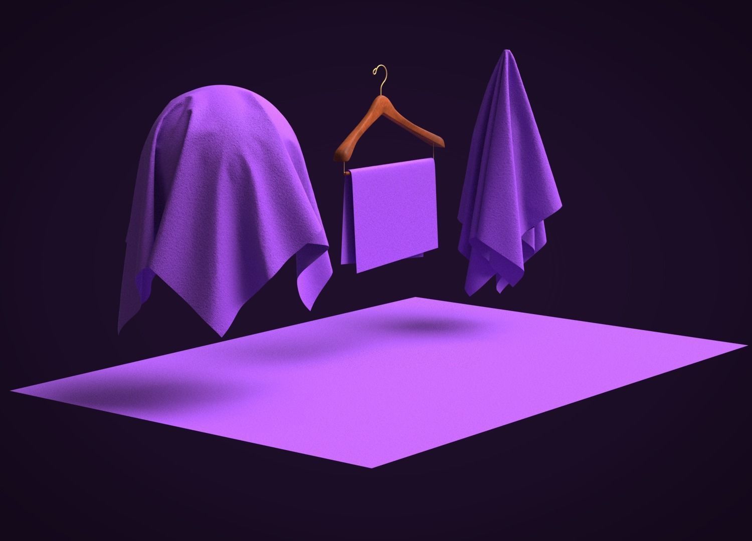 Cotton Poplin 50s Fabric 3D model_6