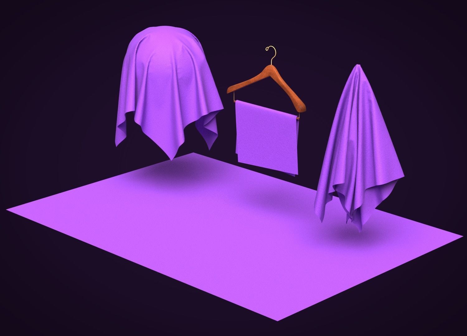 Cotton Poplin 50s Fabric 3D model_5