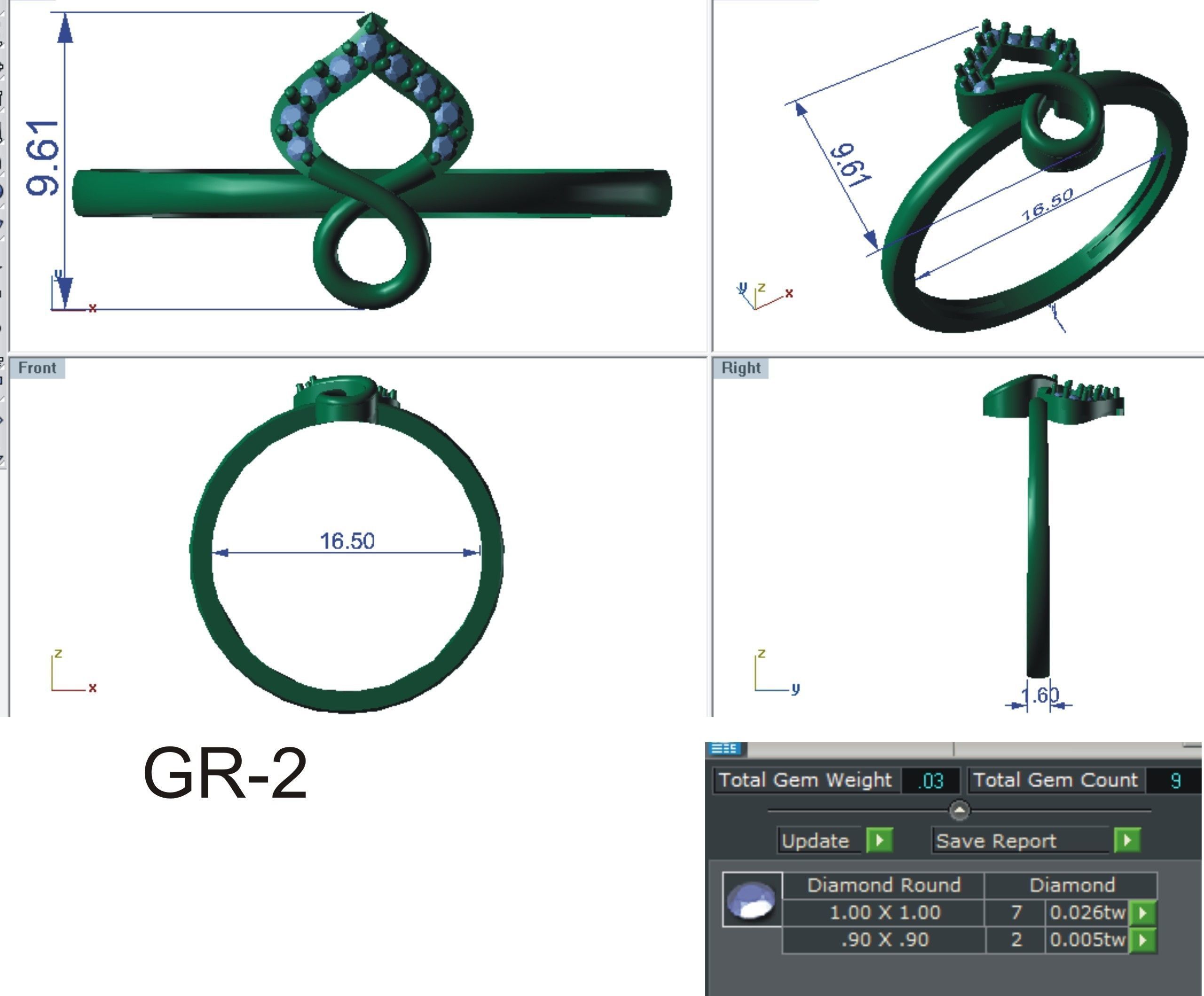 Light weight ring model  3D print model_4