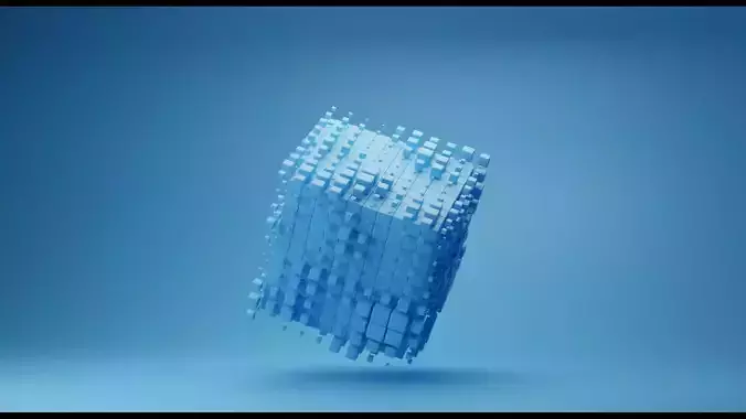 Geometry Nodes Cube Low-poly 3D model