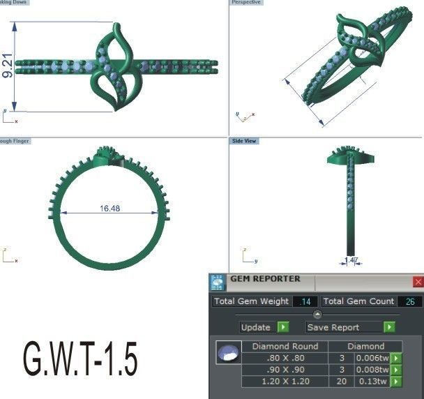 Light weight ring model  3D print model_3