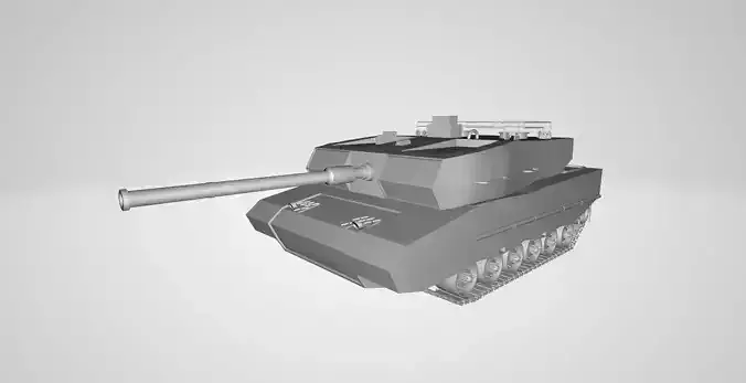 Leopard 2a4 Low Poly Model