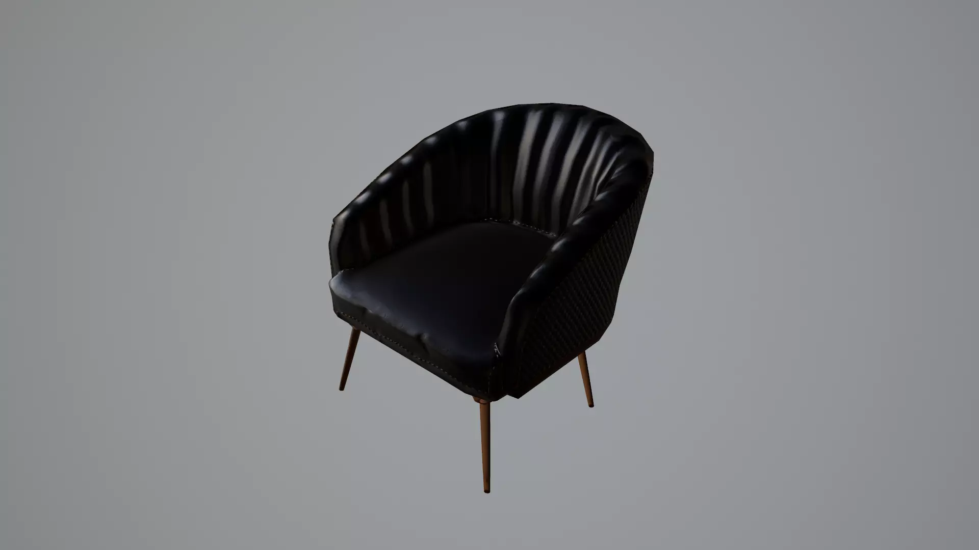 Armchair leather chair Low-poly 3D model