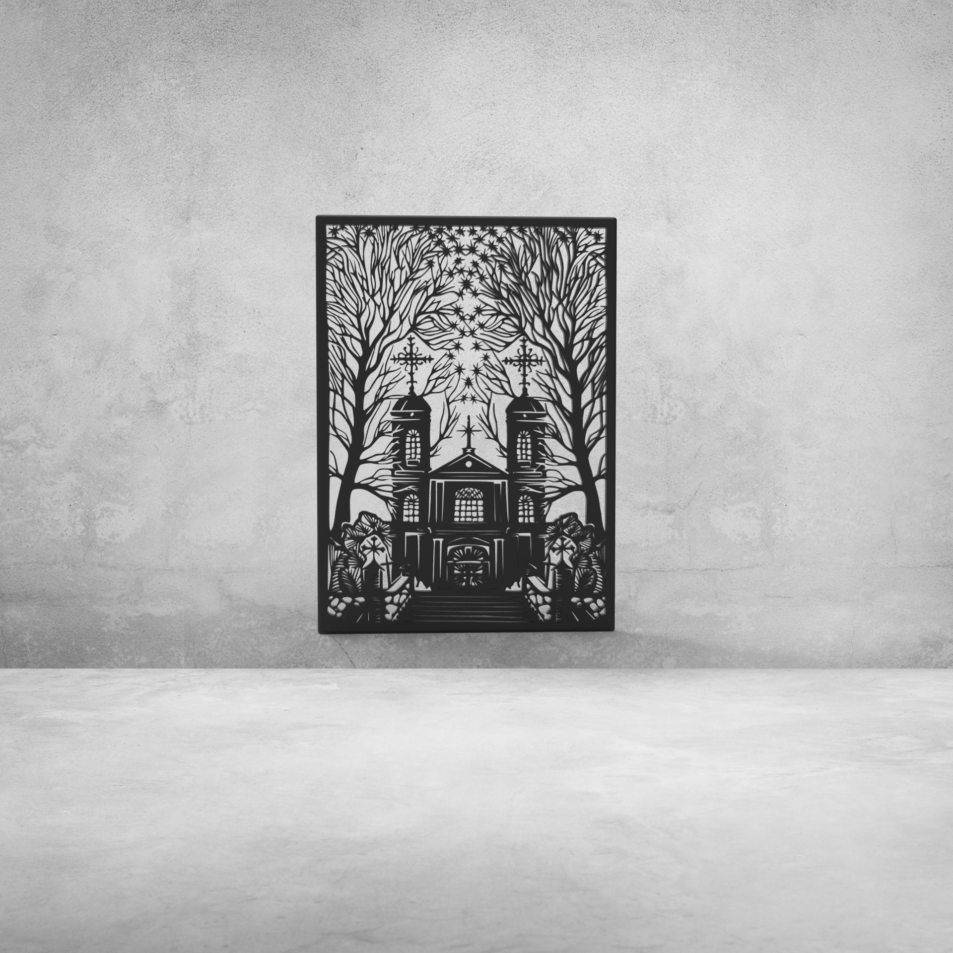 church 3d art filler 3D print model_1