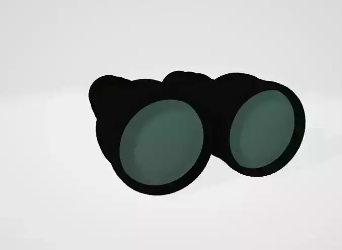 Old Tripod Binocular and Binocular  Low-poly 3D model
