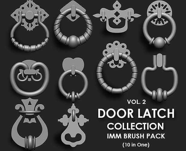 Door Latch IMM Brush Pack 10 in One vol 2 3D model