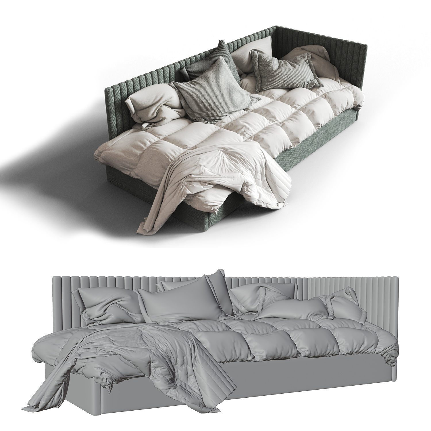 Childrens sofa bed in a modern style 3D model_1