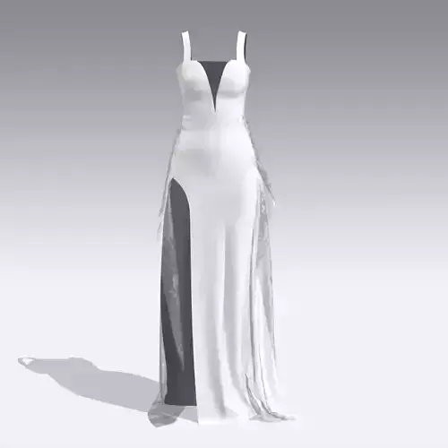 DRESS LONG GOWN WHITE LOOK
