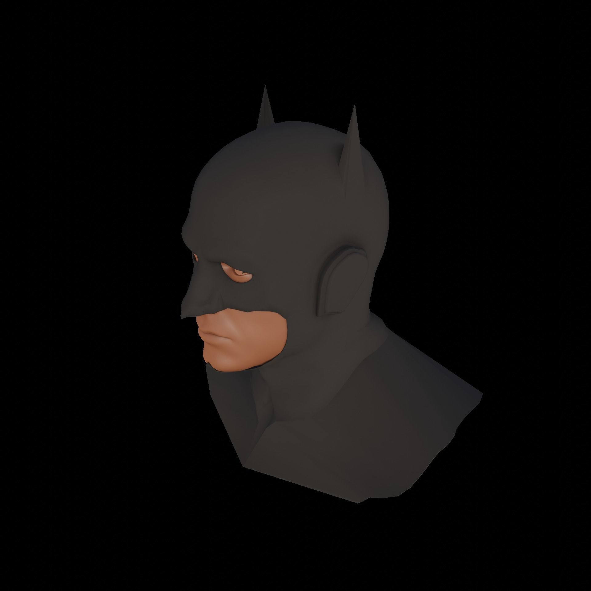 low poly batman mask Free low-poly 3D model_5