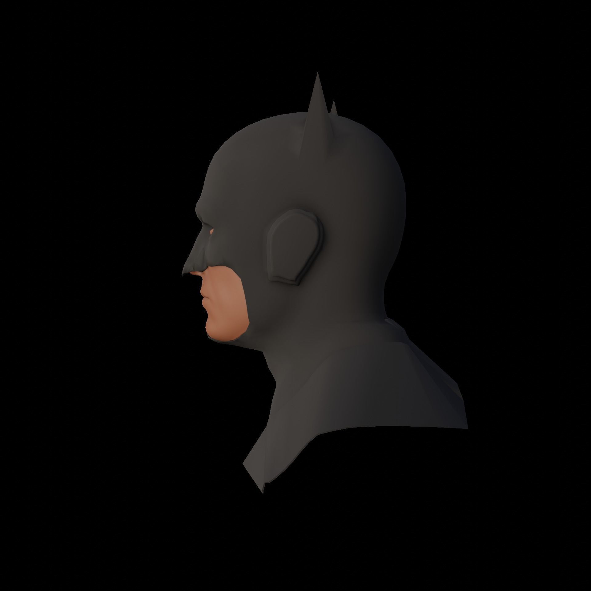 low poly batman mask Free low-poly 3D model_2
