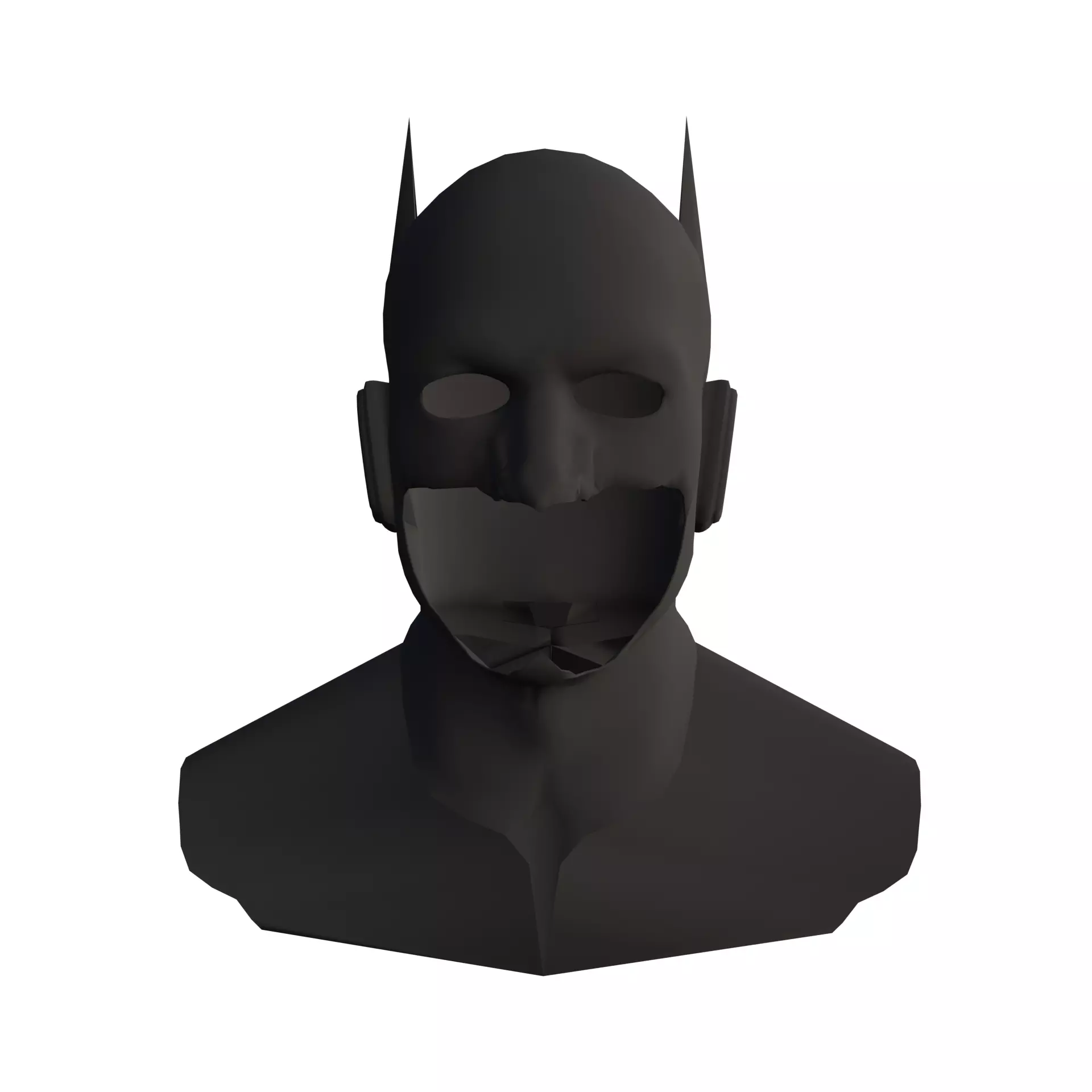 low poly batman mask Free low-poly 3D model_0