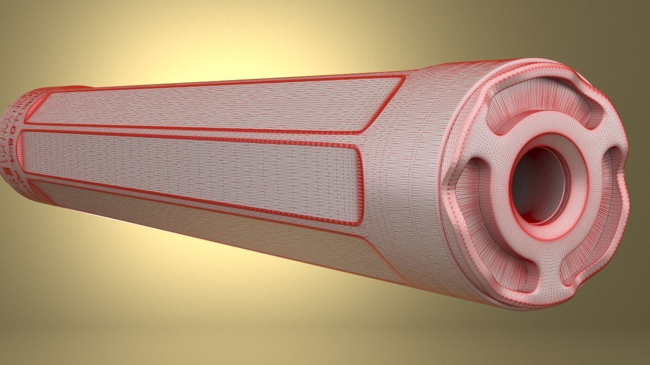 Airsoft SF RYDER 9-TI2 SUPPRESSOR Hollow body 3D print model_8